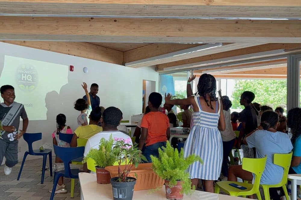 Innovators HQ students in a classroom session at Adams Aquafarm